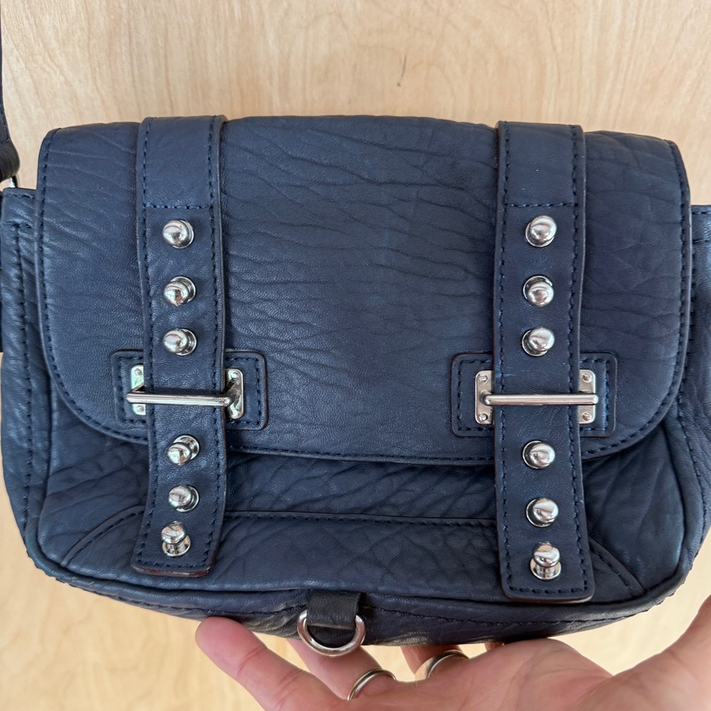 Rebecca Minkoff “Willi” Navy Studded Crossbody Bag - Picture 5 of 13
